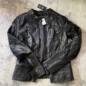 Express black faux leather jacket